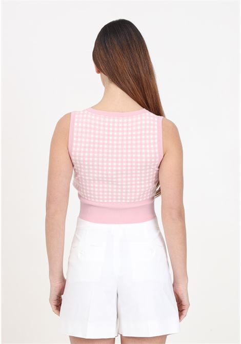 White and pink women's vest top with V-neck MAX MARA | 2416361191600001
